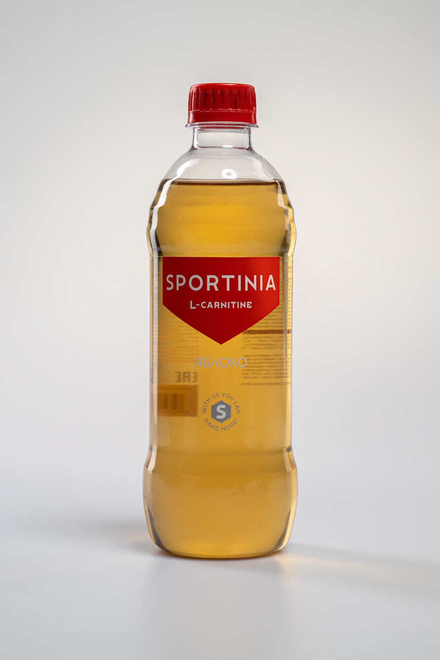 Спортивный напиток Sportinia L-Carnitine (Спортиния Л-карнитин) Яблоко 0,5 л/12 бут.