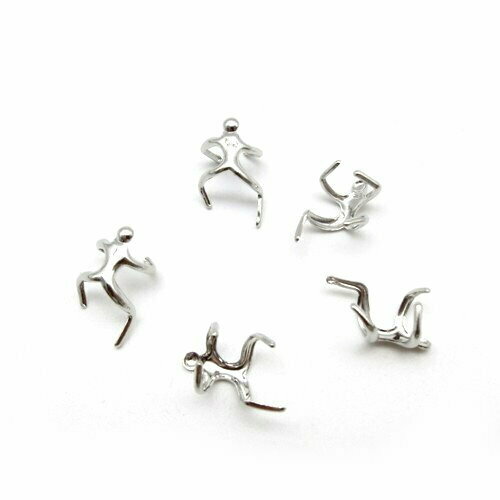 Кольцо для волос и бороды Человечек, цвет серебро, 9,0 мм, 2 шт