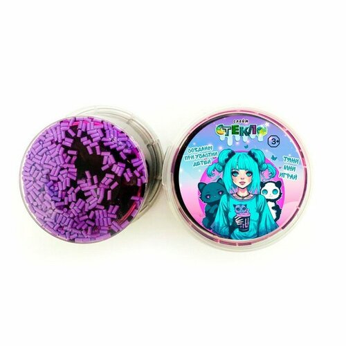 Слайм Стекло Сиреневый 90 г с декоративным наполнителем 484₽