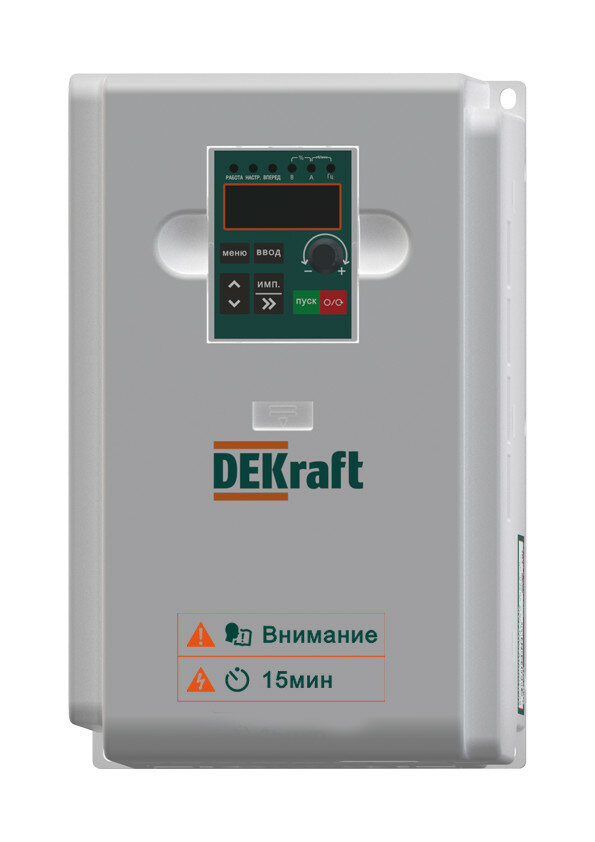 Dekraft Преобразователь частоты DEKV060-7.5кВт 3 фазы 380В с торм. модулем, DEKraft, арт. DEKV060G7R5T4B