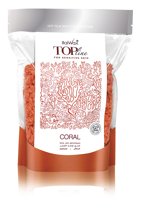 ITALWAX, Воск горячий пленочный, Top Line Coral (Коралл) , гранулы, 750гр