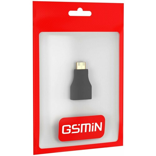фото Адаптер переходник gsmin br-02 hdmi (f) - mini-hdmi (m) (черный)