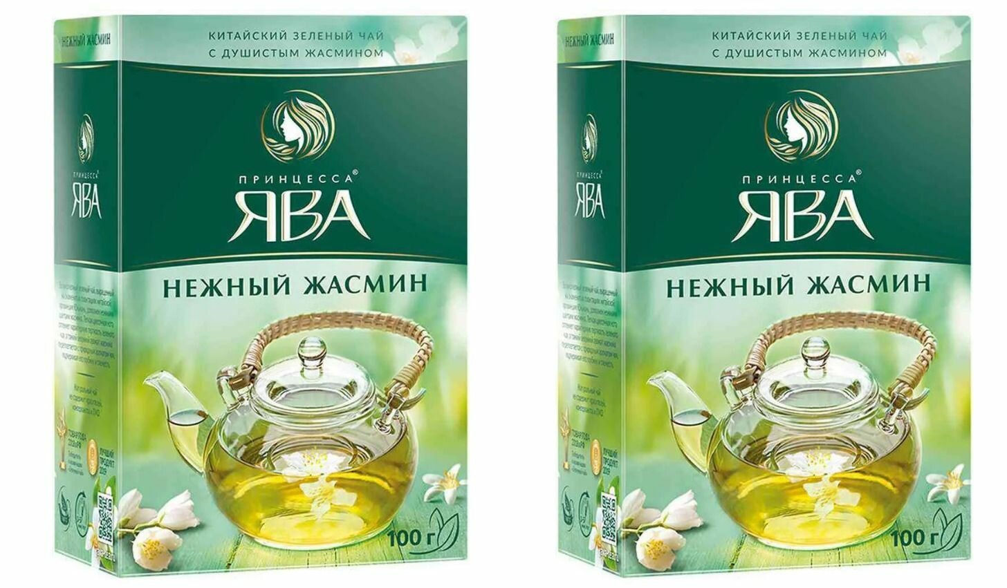 Принцесса Ява Чай зеленый, с Жасмином, 100 г, 2 уп