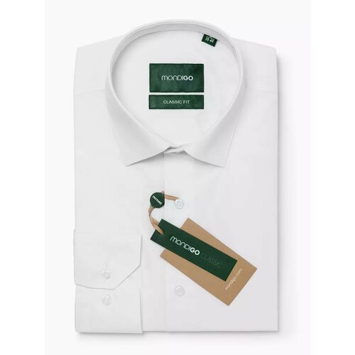 фото Рубашка mondigo классическая big size classic fit с длинным рукавом, размер 5xl - 170-182, белый