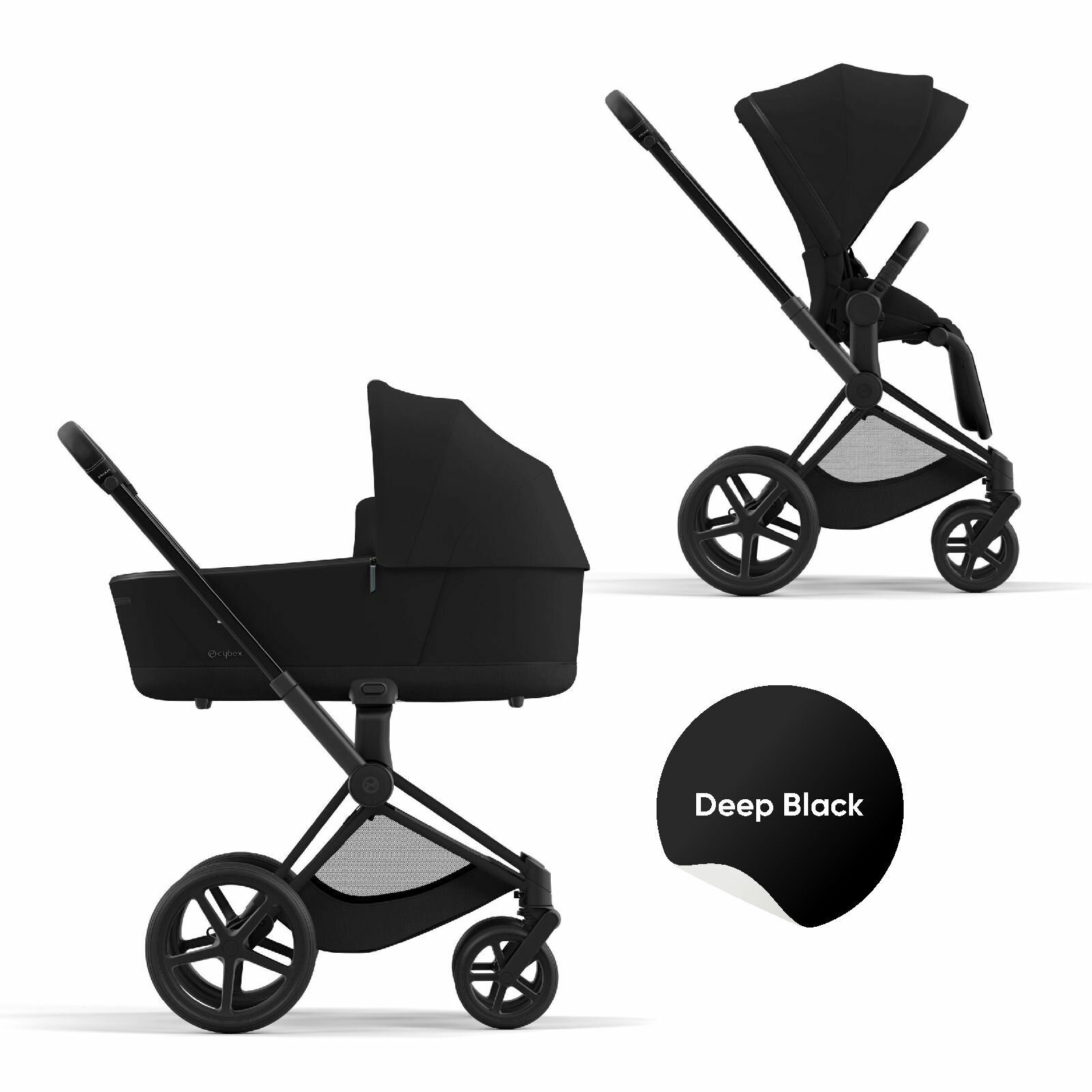 Детская коляска 2 в 1, Cybex Priam IV, рама Matt Black /текстиль Deep Black