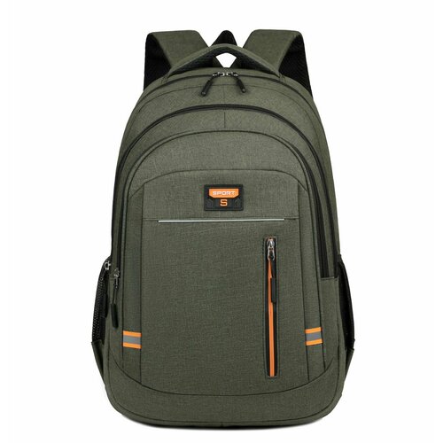 Рюкзак, мужской, зеленый, большой, для студентов