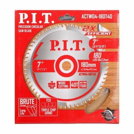 Диск пильный P.I.T. 180x20/16x14 мм 40T(ACTW04-180T40)