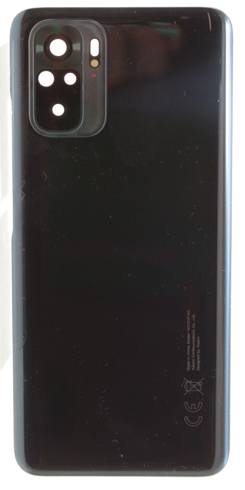 Задняя крышка для Xiaomi Redmi Note 10S Серая (со стеклом камеры и скотчем)