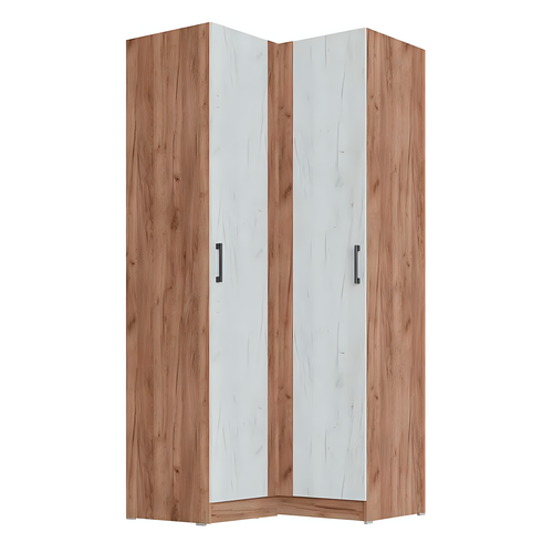 Шкаф угловой Вегас, материал ЛДСП, цвет светло-коричневый, размер 100x220x100 см.