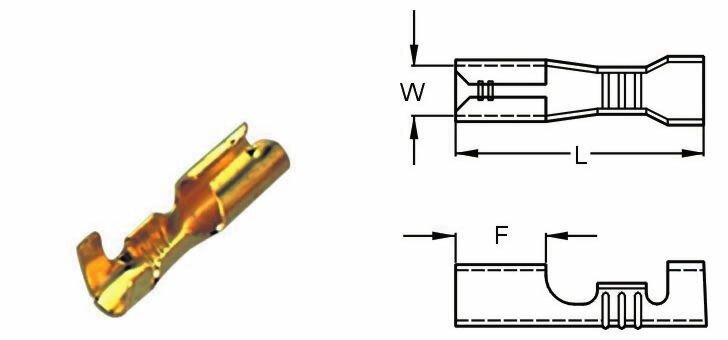 402LR Клемма штыревая круглая неизолированная d4 мм - famale. KST. упаковка 100 шт.