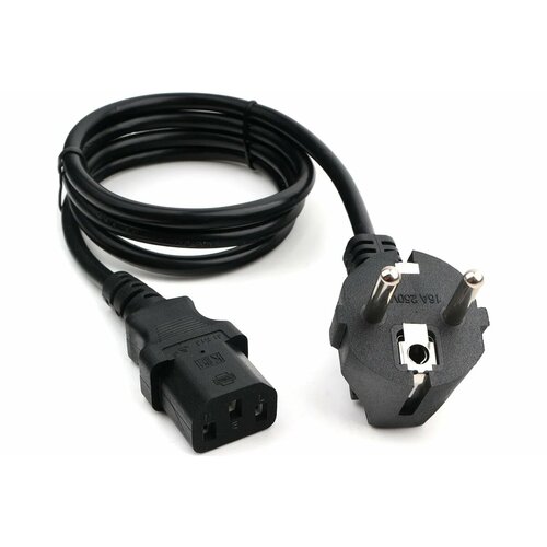 Кабель питания Cablexpert Schuko- C13, 6А, черный, с заземлением 1м PC-186-1M
