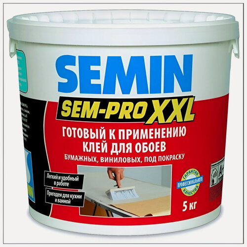 Изображение товара Клей для флизелиновых обоев SEMIN Sem-Pro XXL, водостойкий, 5 л, 5 кг