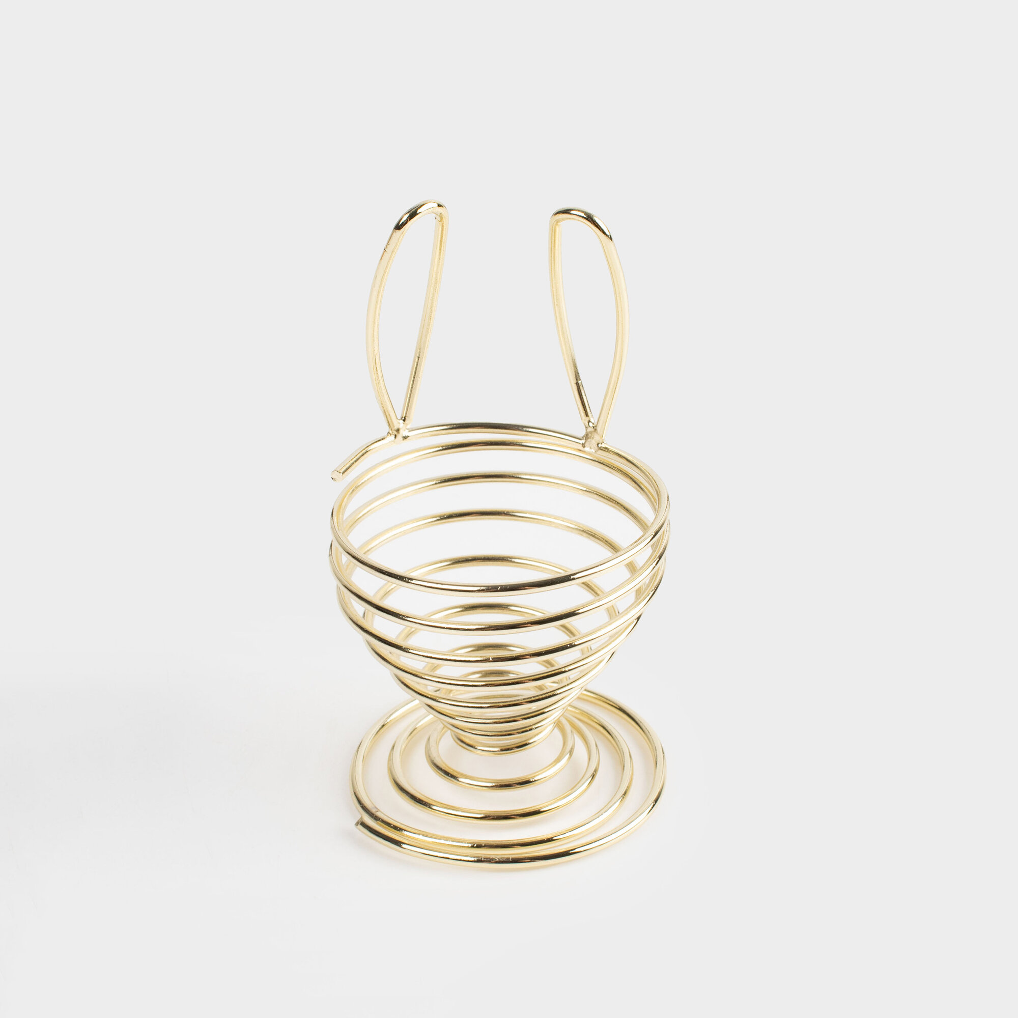 Подставка для яйца, 9 см, сталь, золотистая, Ушки кролика, Twist gold