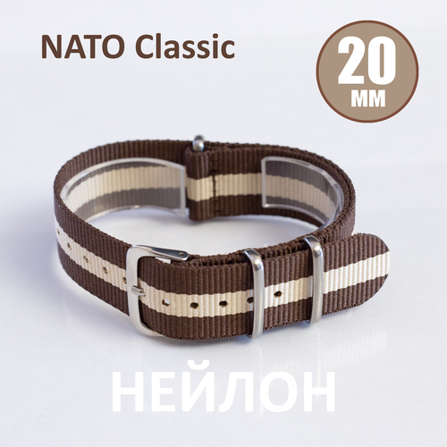 Ремешок , размер 20мм, коричневый/бежевый