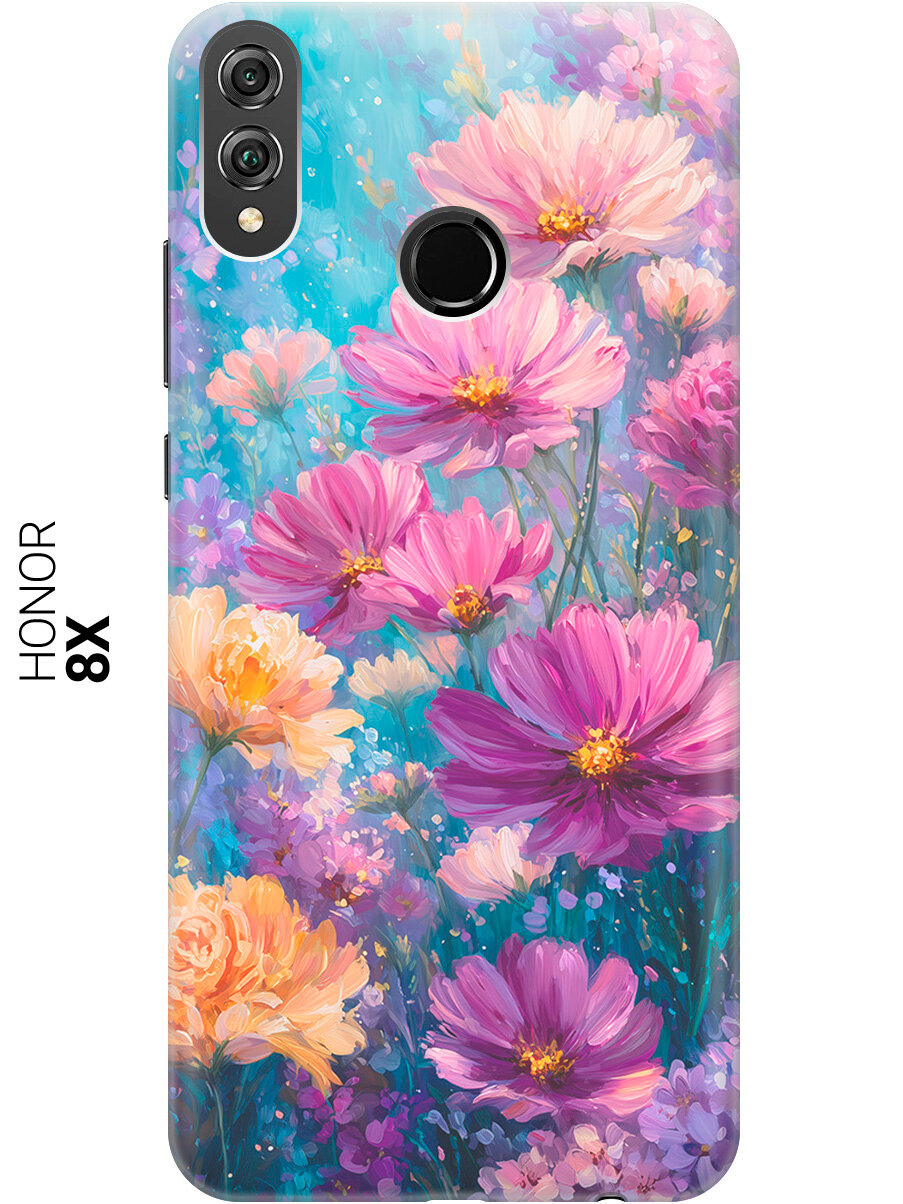 Силиконовый чехол на Honor 8X с принтом "Палитра полевых цветов"