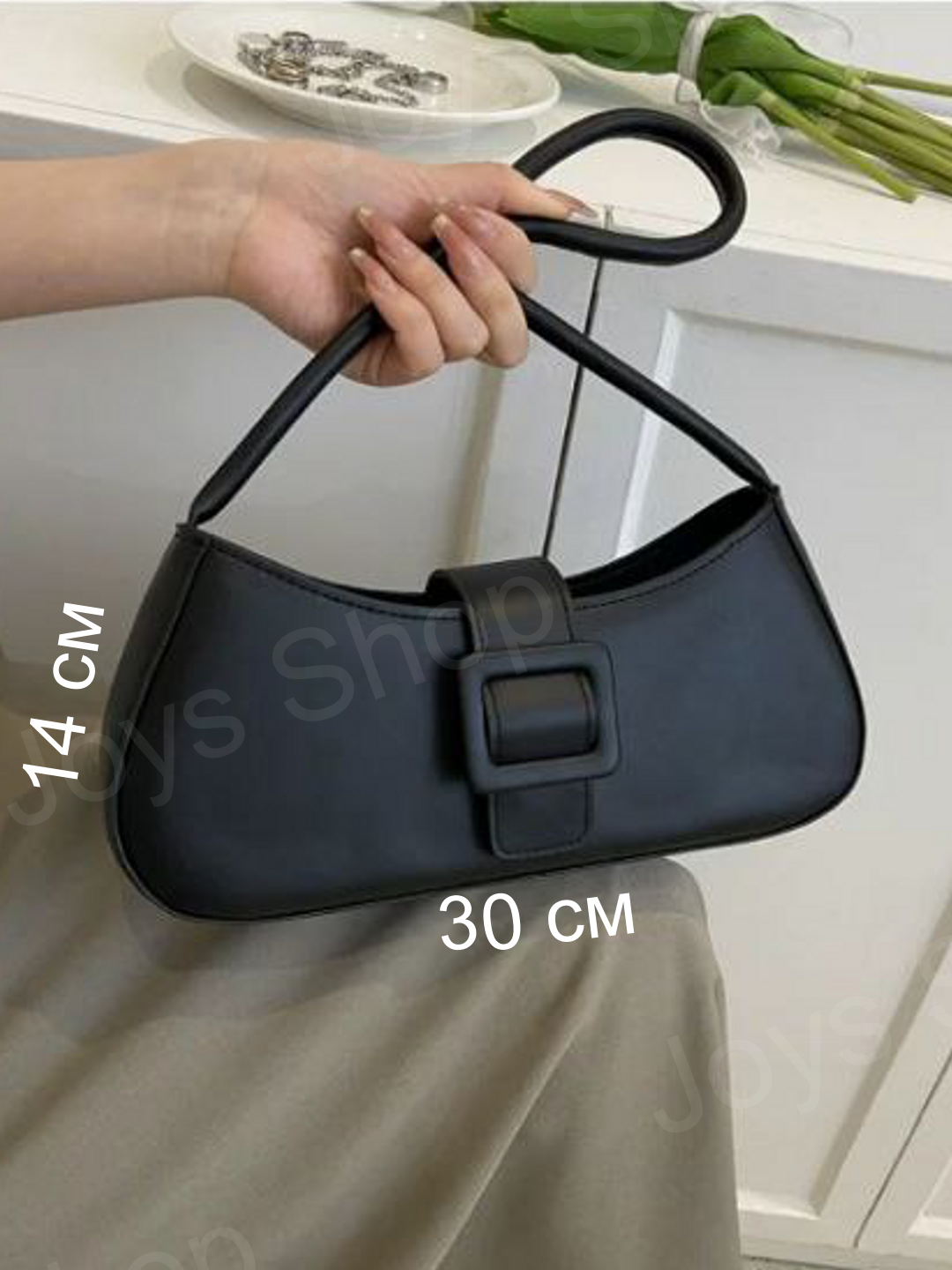 Сумка багет , черный . — фото 1