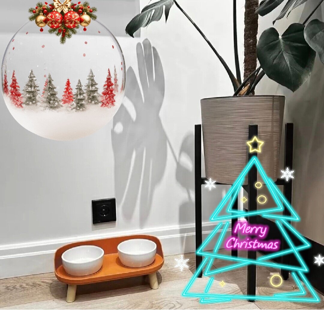 Миска Cossihall для животных на подставке керамика коричневая