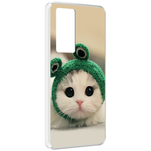 Чехол MyPads кот-лягушка детский для Realme GT Master Explorer Edition задняя-панель-накладка-бампер