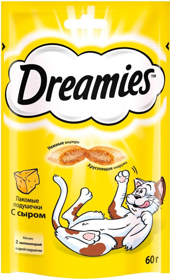 Лакомство DREAMIES для кошек подушечки с сыром (60 гр)