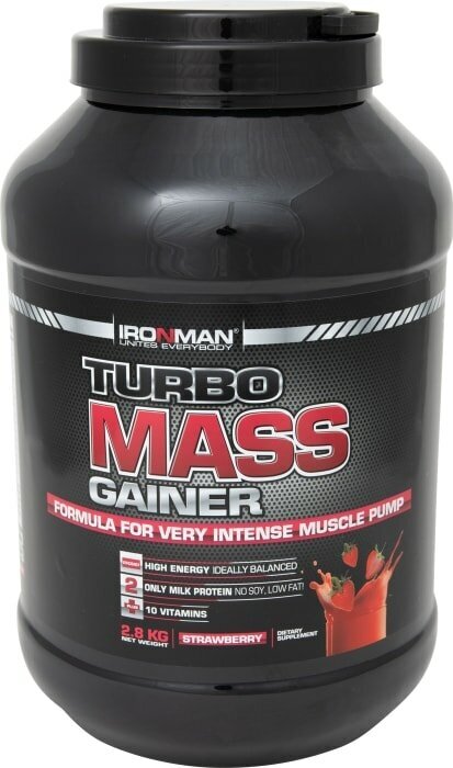 Гейнер IronMan Turbo Mass Gainer Земляника 2.8кг