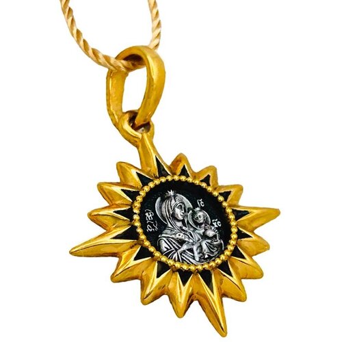 Подвеска Русские Мастерские, серебро, 925 проба, золочение, оксидирование