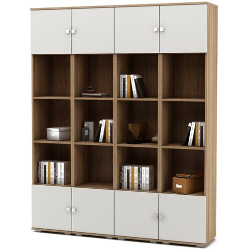 Стеллаж Никс 5 Дуб сонома/Белый