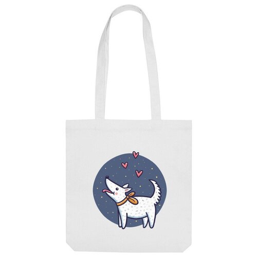 Сумка шоппер Us Basic, белый сумка белая собака с сердечками на фоне неба ярко синий