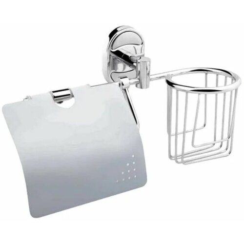 Держатель для туалетной бумаги (P 2903-1)/ держатель для освежителя и т/бумаги с крышкой