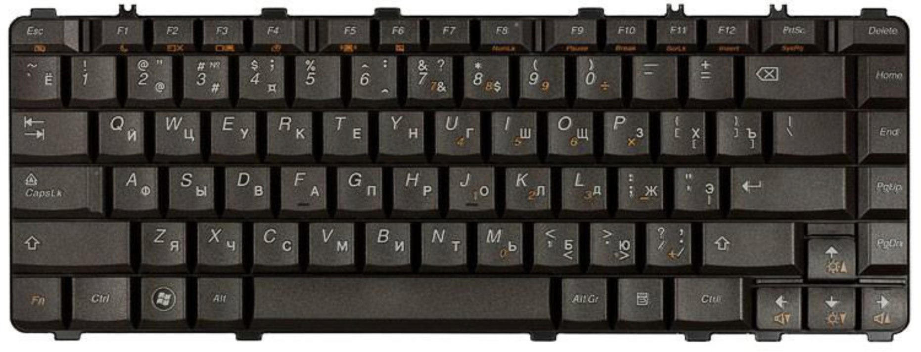 Клавиатура для ноутбука Lenovo IdeaPad Y450AW черная