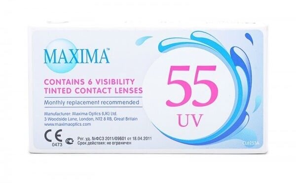 Контактные линзы Maxima 55 UV 1 месяц R. 8.8 SPH +1.50