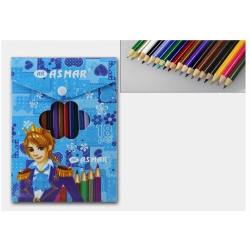 Набор цветных карандашей 18 цв в пластиковой упаковке 379₽