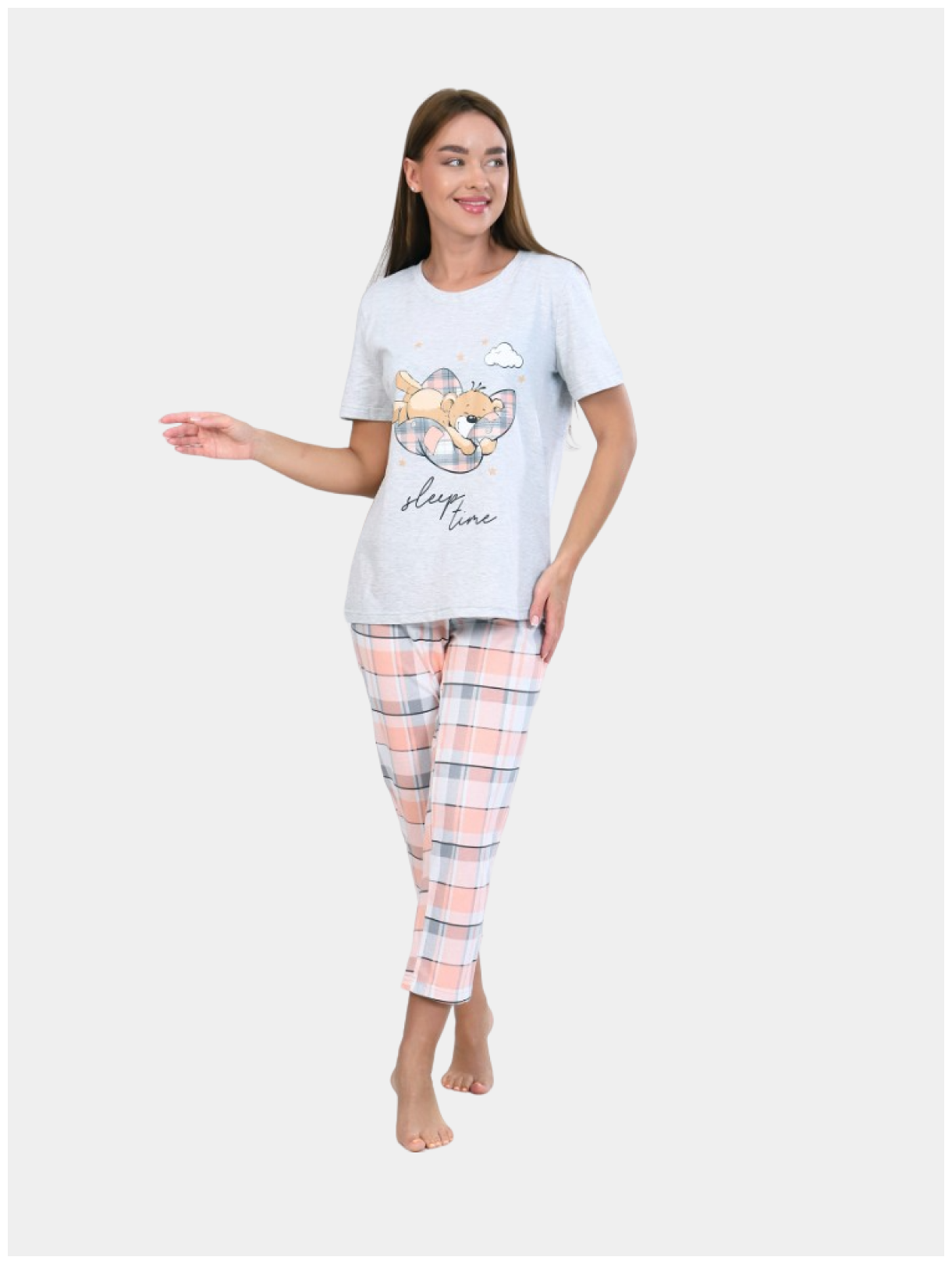 Пижама женская хлопок (футболка брюки) - фотография № 1