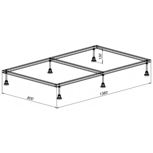 Каркас для поддона Aquanet 138х80 267180 Серый