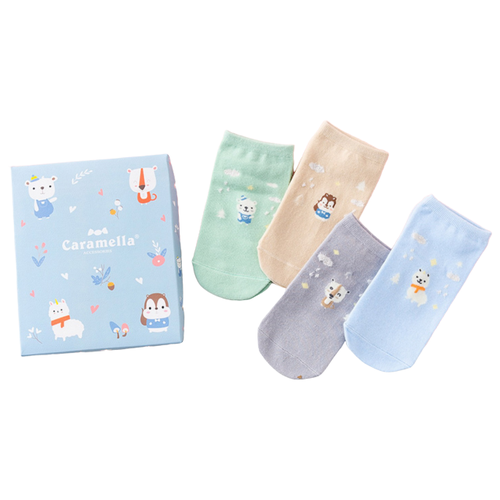 фото Носки caramella комплект 4 пары размер 22-25, голубой