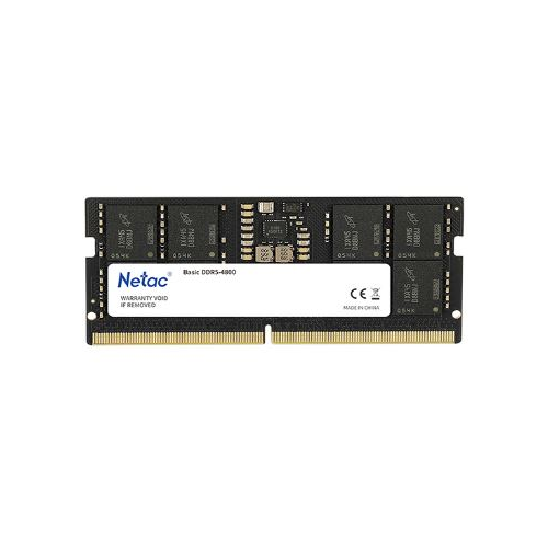 Netac Оперативная память Netac Basic SODIMM 16GB DDR5-4800 (NB5-38400) C40 40-40-40-77 1.1V Memory module