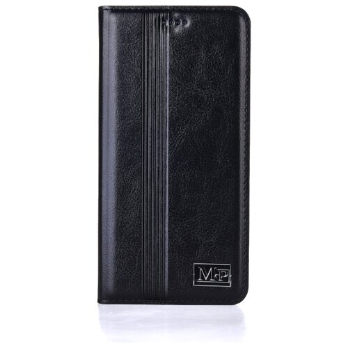 фото Чехол-книжка mypads premium для xiaomi redmi note 9 из качественной натуральной мраморной кожи буйвола прошитый элегантной прострочкой черный с магнитной крышкой