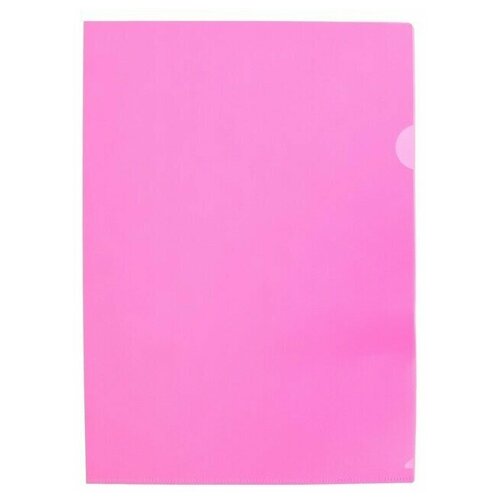 Папка-уголок, А4, 180 мкм, Calligrata, прозрачная, пастельная, розовая, 20 шт.