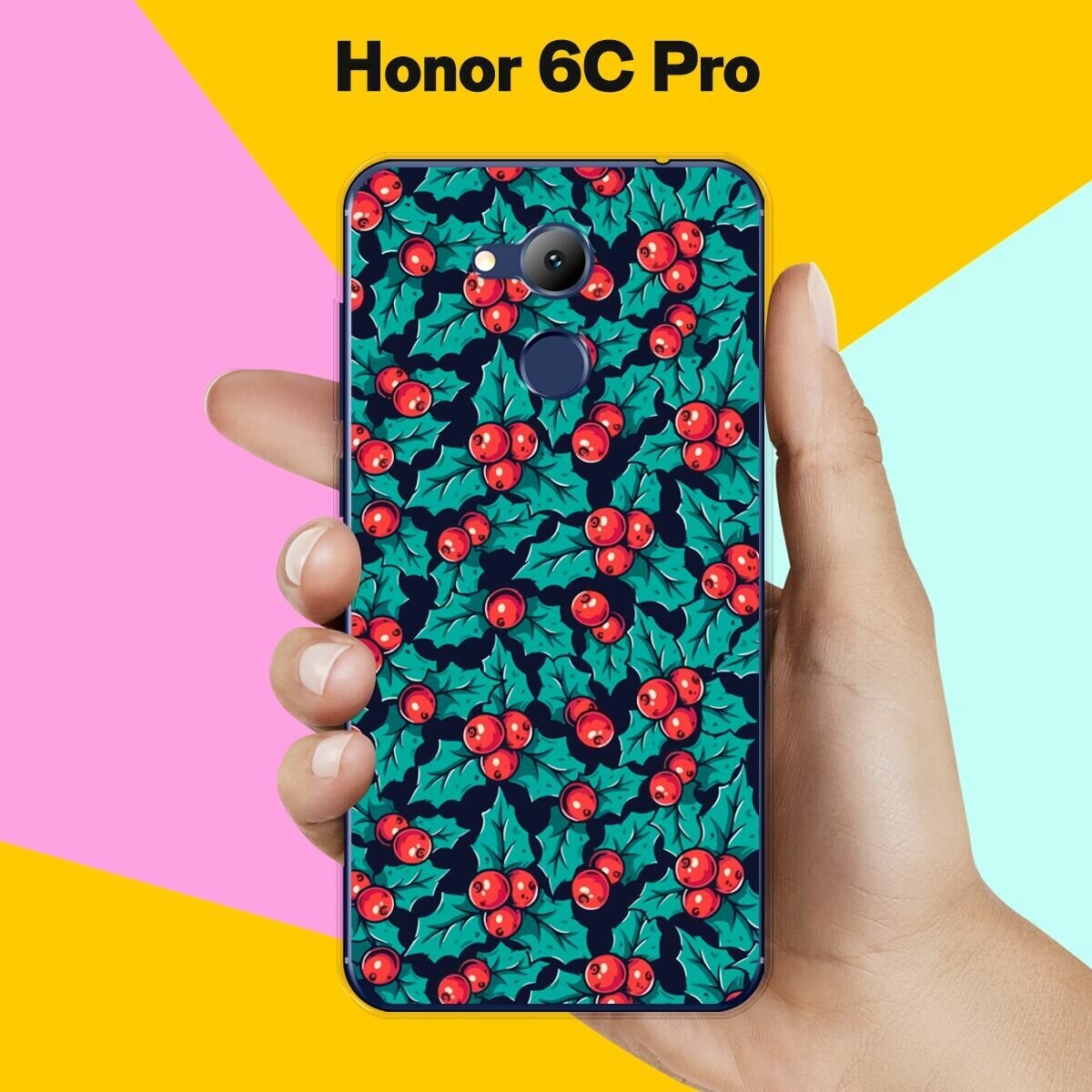 Силиконовый чехол на Honor 6C Pro Узор новогодний / для Хонор 6Ц Про