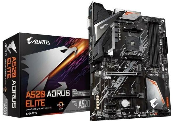 Материнская плата GigaByte A520 AORUS ELITE Socket AM4 AMD A520 4xDDR4 2xPCI-E 16x 3xPCI-E 1x 4xSATA III ATX Retail