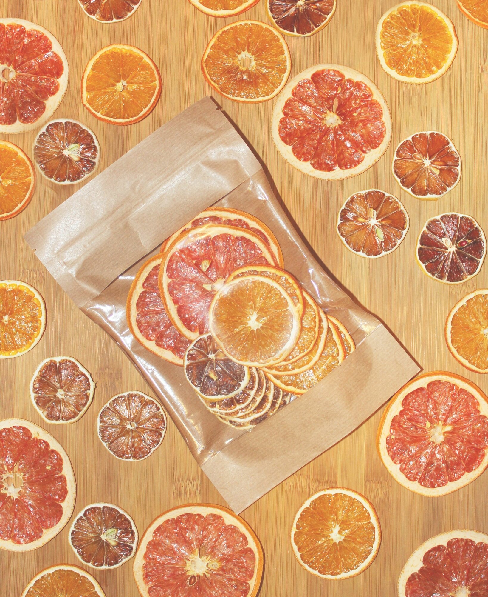 Набор "Цитрусовый" Гурман, апельсин, грейпфрут, лимон фруктовые чипсы без сахара 40 гр, 1 упаковка