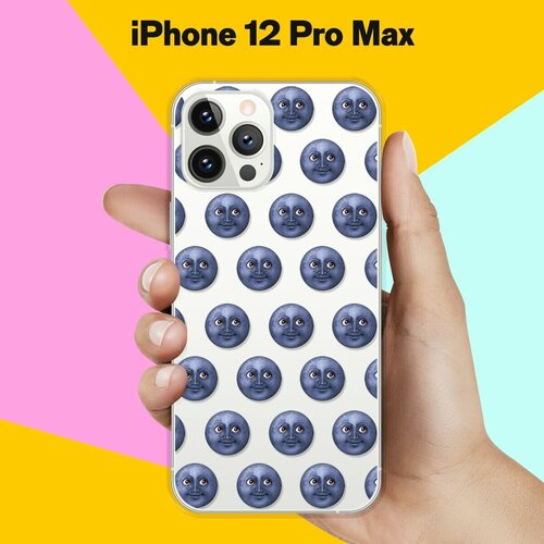 Силиконовый чехол Луна на Apple iPhone 12 Pro Max чехол книжка на apple iphone 12 pro max эпл айфон 12 про макс с рисунком лазурные орхидеи золотистый