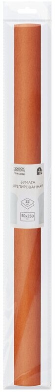 Бумага крепированная ТРИ совы, 50*250см, 32г/м2, светло-коричневая, в рулоне, пакет с европодвесом