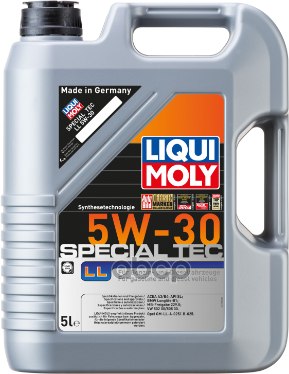 Liqui moly Масло Моторное 5W30 Liqui Moly 5Л Нс-Синтетика Special Tec Ll