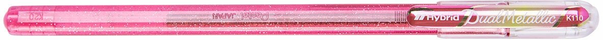 Ручка гелевая "Pentel" Hybrid Dual Metallic, d 1 мм K110-DMPX цвет чернил: зелёный цвет чернил: золотистый цвет чернил: розовый