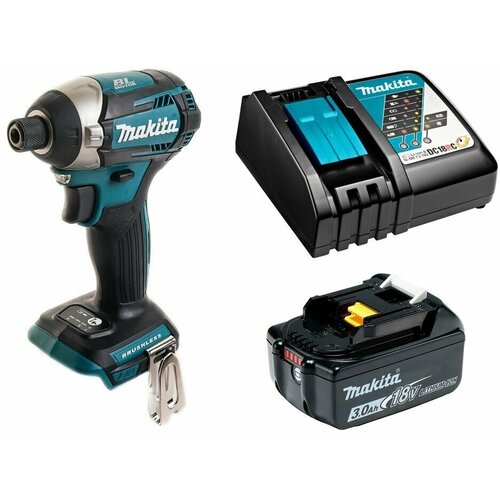 Импульсный шуруповерт аккумуляторный 175Нм - Li-ion 18В 1х3Ач зу Makita DTD154RF 2694000₽