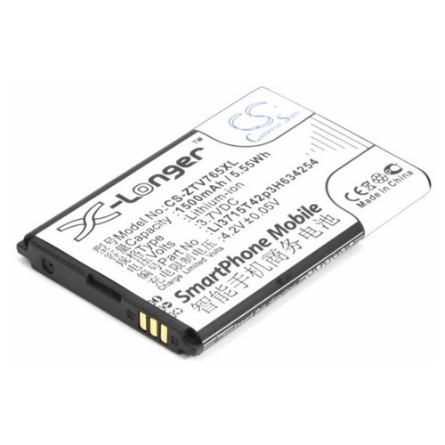 аккумуляторная батарея для телефона zte leo m1 n983 li3718t42p3h585155 Аккумулятор Cameron Sino CS-ZTV765XL 1500 мАч для ZTE Leo Q1 черный