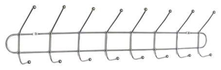 Доляна Вешалка настенная на 8 двойных крючков Доляна «Блеск», 67×11×7 см, цвет серебряный