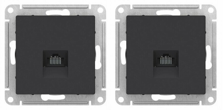 Розетка Atlas Design компьютерная RJ45 механизм карбон (ATN001083) (упаковка 2 шт.)