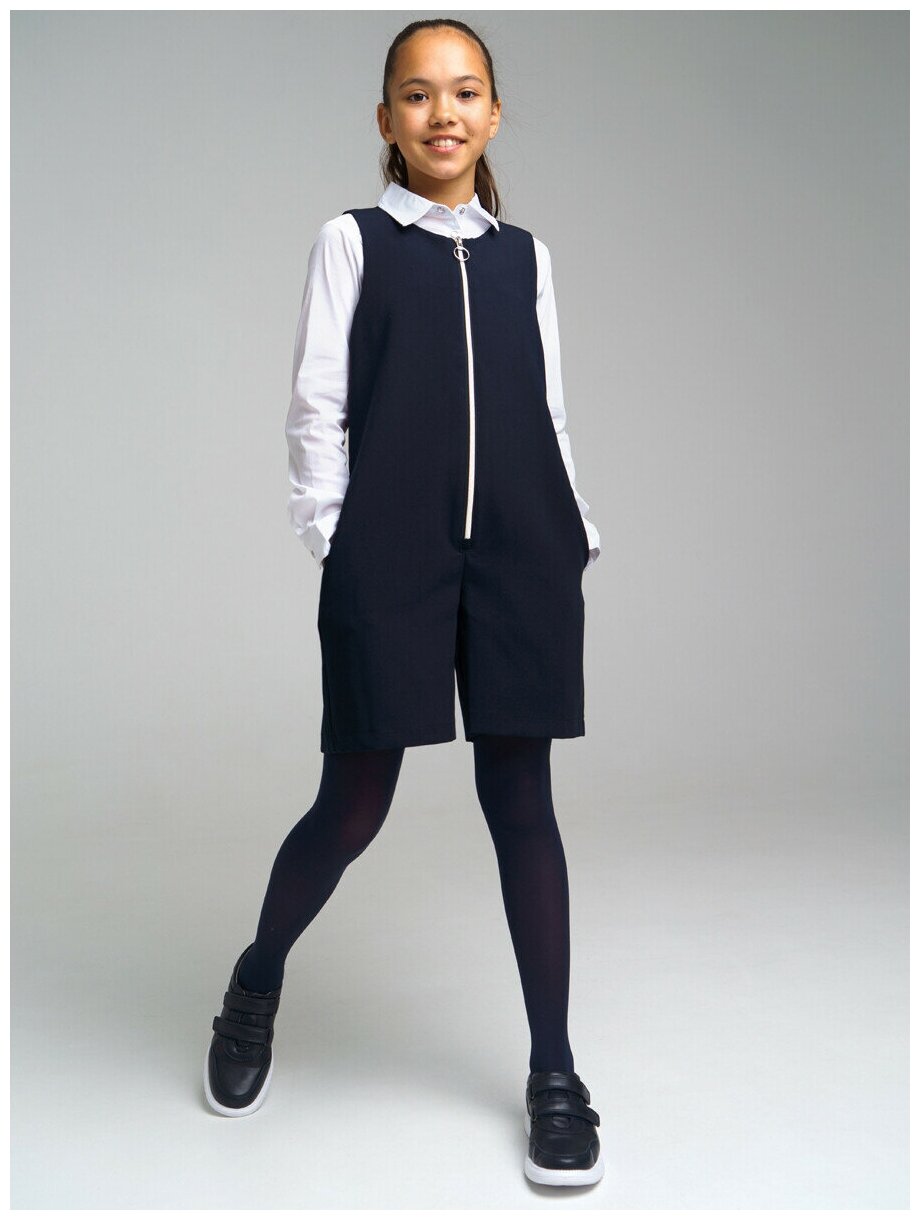 фото Комбинезон для девочки PlayToday, размер 146, темно-синий