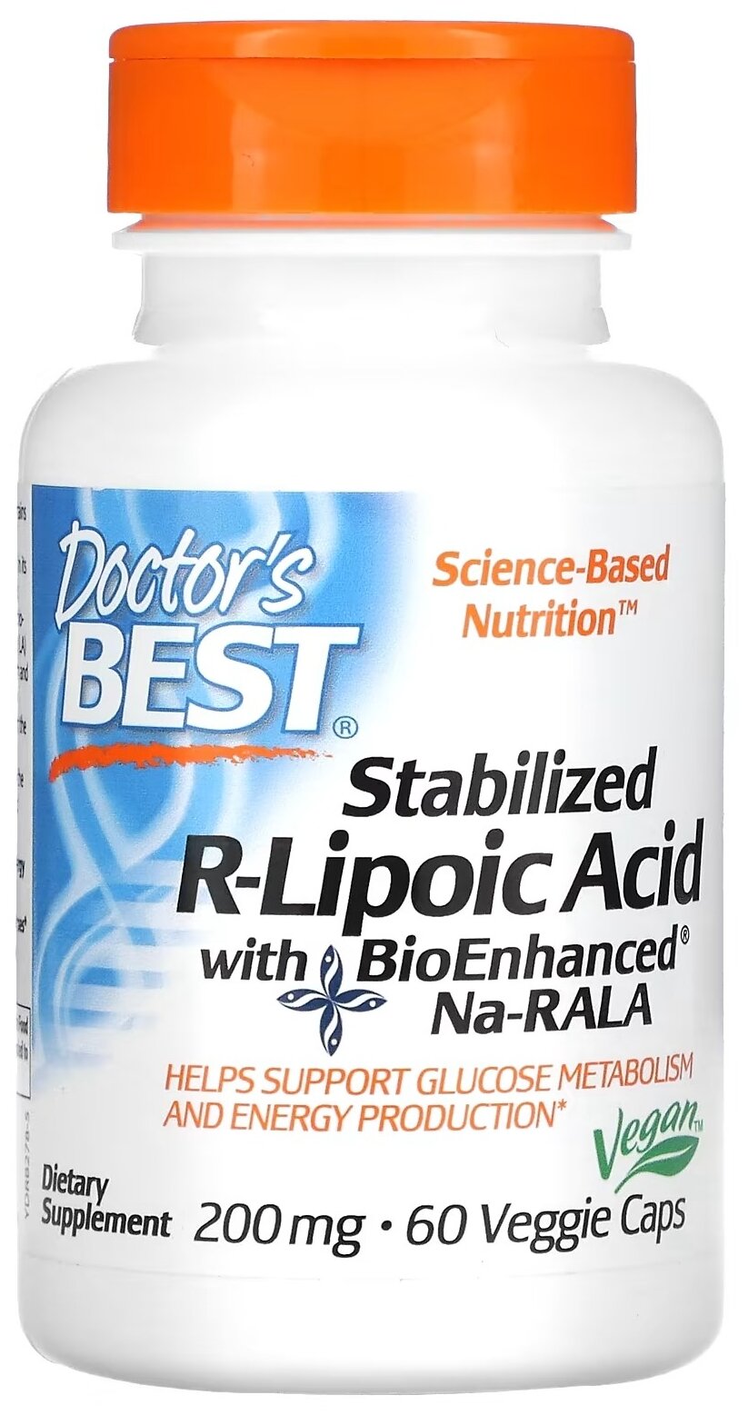 Капсулы Doctor's Best Stabilized R-Lipoic Acid with BioEnhanced Na-RALA